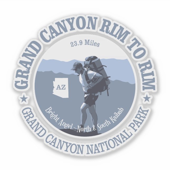 Adesivo Grand Canyon Rim para Rim Trail (BG) (Frente)