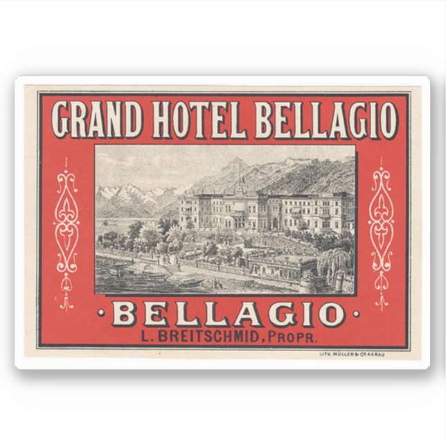 Adesivo Grand Hotel Bellagio Itália (Frente)