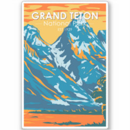 Adesivo Grand Teton National Park Wyoming Retro
