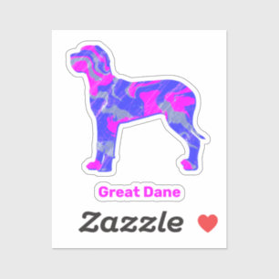 Adesivo Grande Canino Silhueta Louca Quente-Rosa