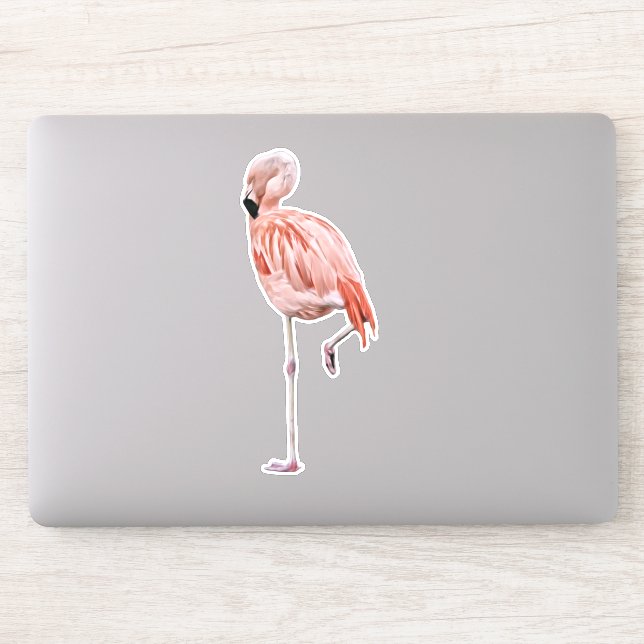 Adesivo Grande de Flamingo Rosa (Computador)