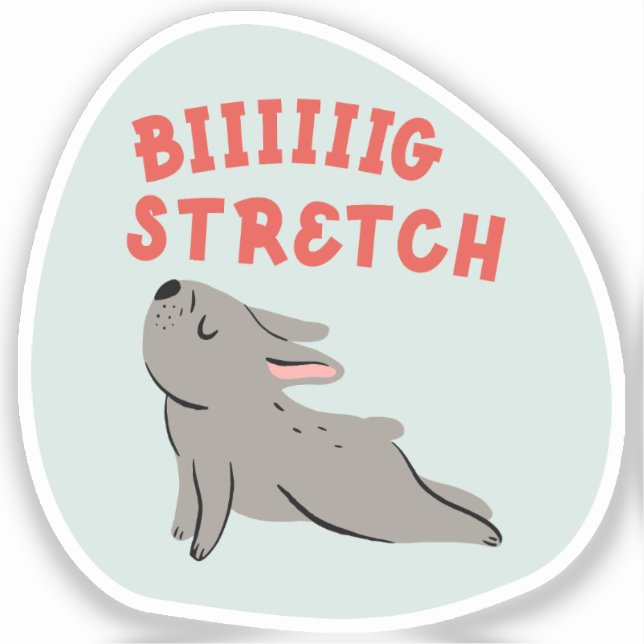 Adesivo Grande esticador bonito ilustrado aqua do buldogue (Frente)