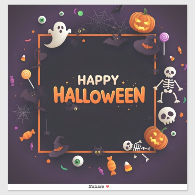 Adesivo Grande Halloween Feliz (Folha)