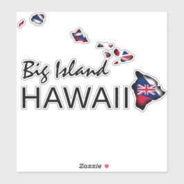 Adesivo GRANDE ILHA - ILHAS HAWAII HI Flag BLK