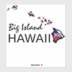 Adesivo GRANDE ILHA - ILHAS HAWAII HI Flag BLK