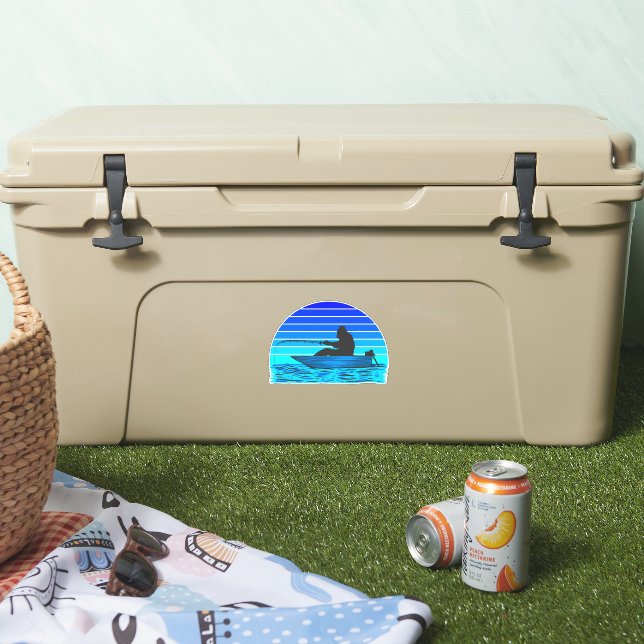 Adesivo Grande Pé Barco Pesca Esportes Divertidos (Refrigerador)