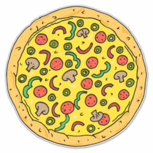 Adesivo Grande Pepperoni Pizza Pie Comida Rápida