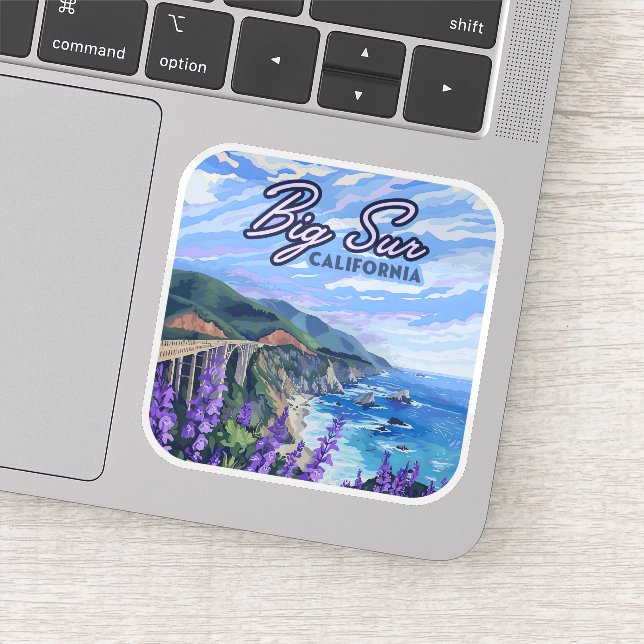 Adesivo Grande Sur California Coastline Retro Costa Oeste (Detalhe)