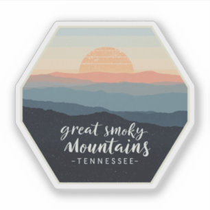 Adesivo Grandes Montanhas Fumegantes Tennessee Pôr do Sol 