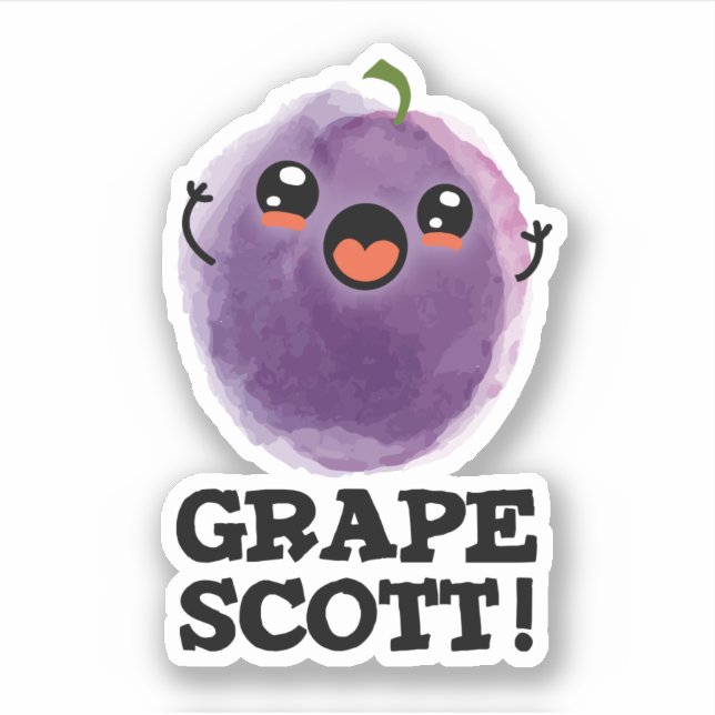 Adesivo Grape Scott Funny Fruta Grape Pun (Frente)