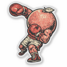 Adesivo Grapefruit Knockout Puncher — Vintage Retro Boxer 