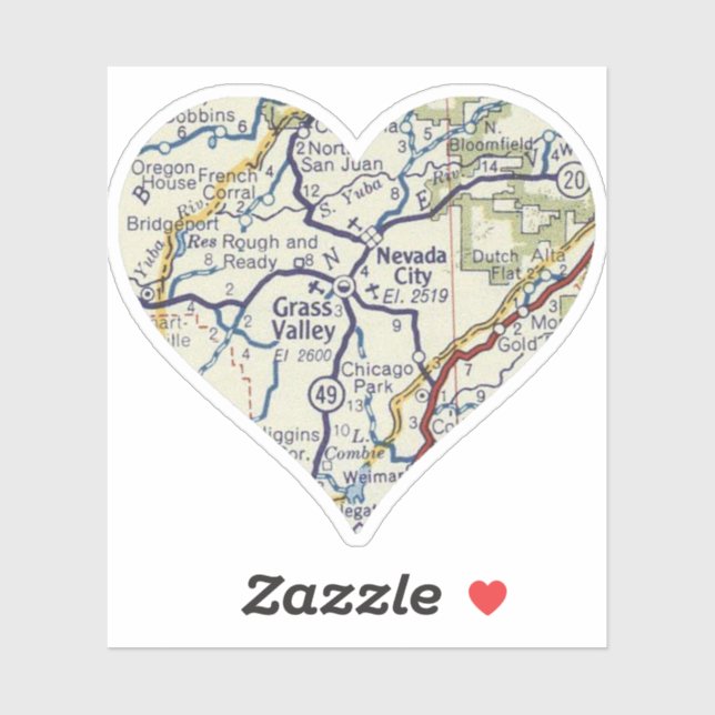 Adesivo Grass Valley Califórnia (Folha)