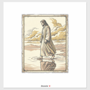 Adesivo Gravação da Caminhada Espiritual na Água Vintage