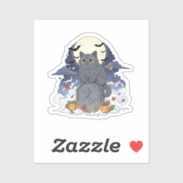 Adesivo Graveyard Brit - British Shorthair Cat Halloween