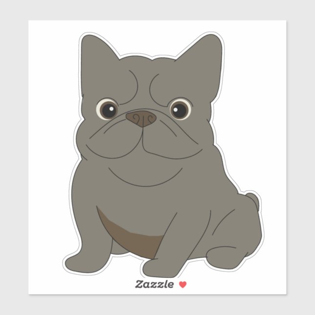 Adesivo Gray Baby French Bulldog, Cream, (Folha)