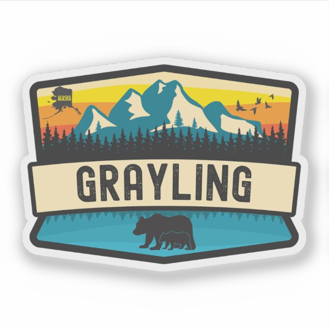 Adesivo Grayling, Alasca (Frente)