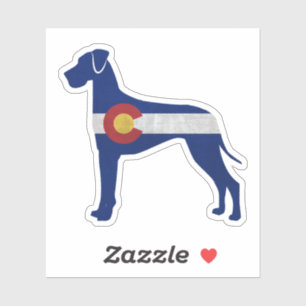 Adesivo Great Dane Dog Silhouette Colorado Flag