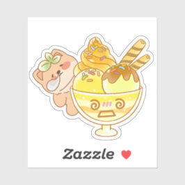 Adesivo Greedy Shiba Piou: Mega Kawaii Sorvete Sundae