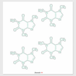 Adesivo Green Caffeine Molecule