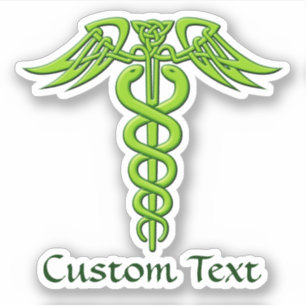 Adesivo Green Celtic Knot Caduceus