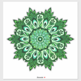 Adesivo Green Leaf Tropical Boho Mandala