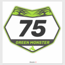 GREEN MONSTER dirtbibike numererplate Vinyl Sticke