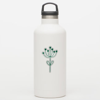 Adesivo Green Outline Floral Design Transparent Custom Cut