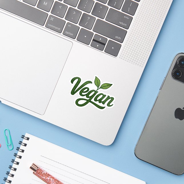 Adesivo Green Vegan (Notebook com iPhone)