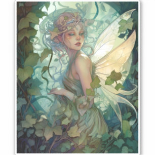 Adesivo Green Woodland Fairy Fantasy Art
