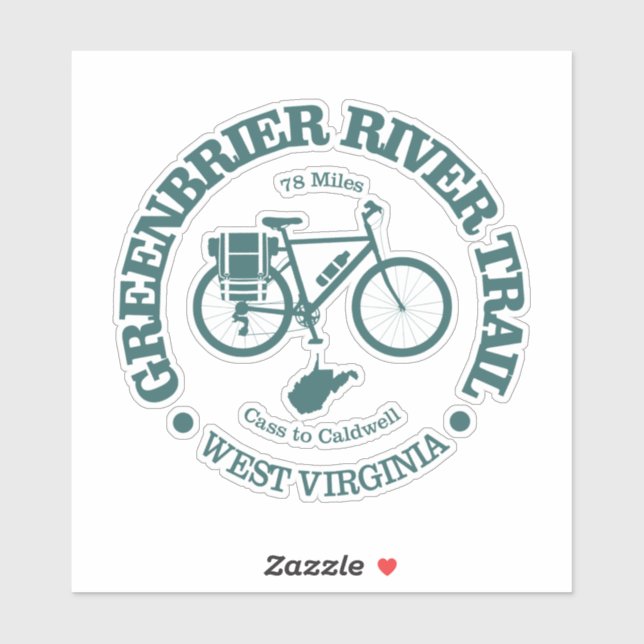Adesivo Greenbrier River Trail (cycling) (Folha)