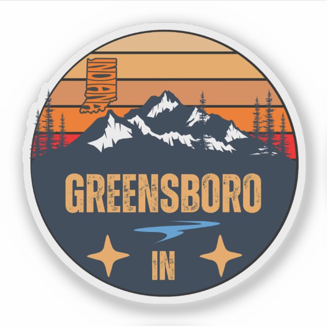 Adesivo Greensboro, Indiana (Frente)