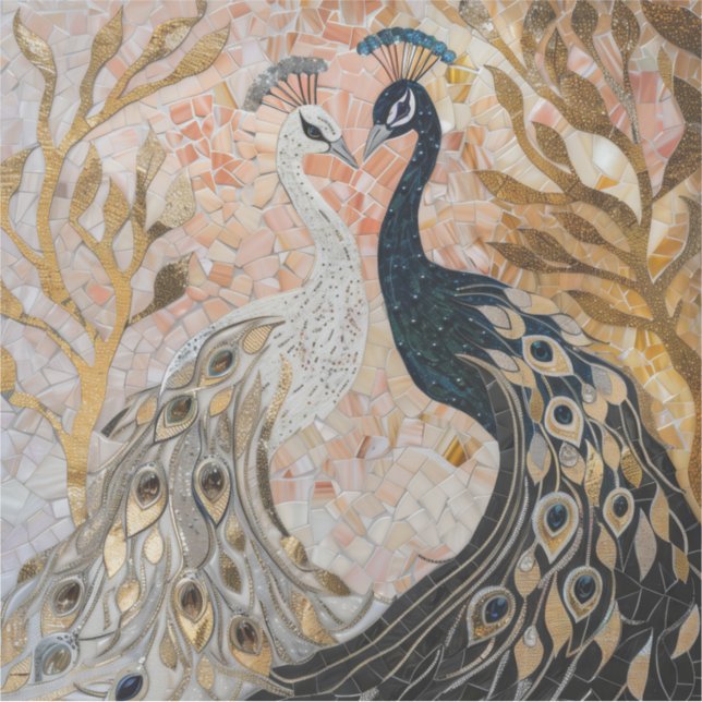 Adesivo Grelha Dourada de Peacocks bonito (Frente)