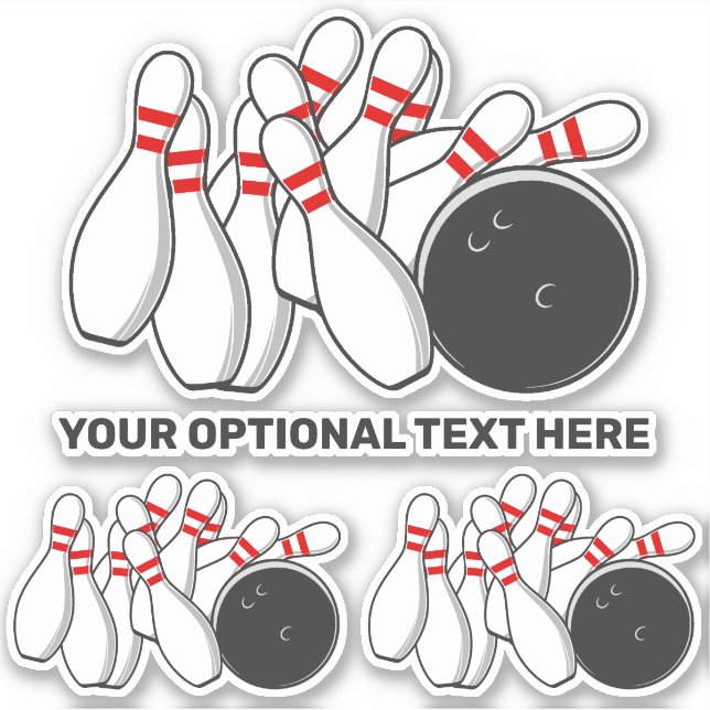 Adesivo Greve de Boliche de Texto Personalizado (Frente)