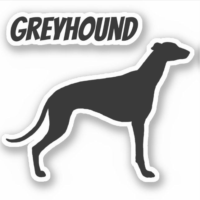 Adesivo Greyhound Dog Silhouette Canine Vinyl Sticker Lega (Frente)