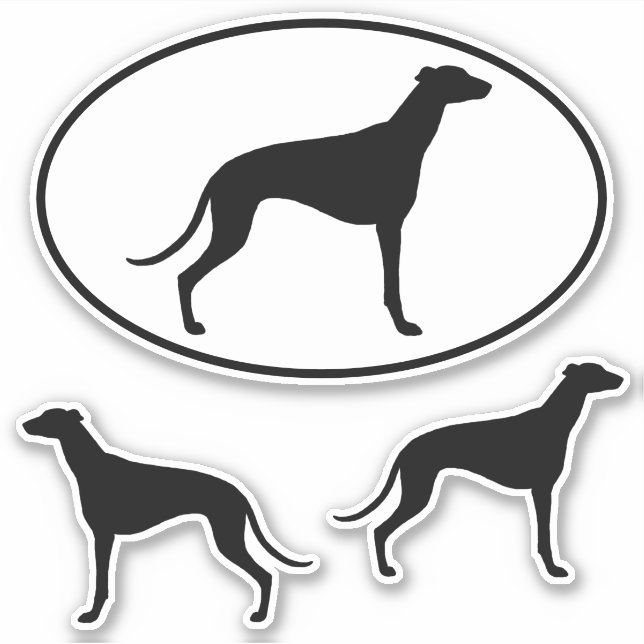 Adesivo Greyhound Silhouettes Legal Coletor Canino (Frente)