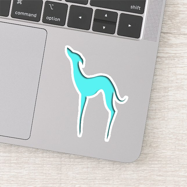 Adesivo Greyhound Whippet dog turquoise blue silhoule (Detalhe)