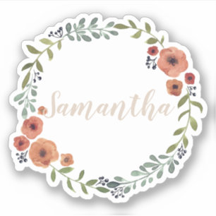 Adesivo Grinalda floral personalizada