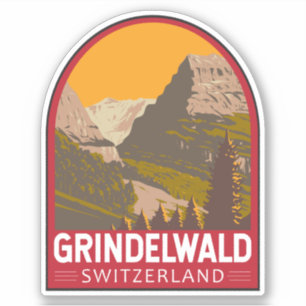 Adesivo Grindelwald Suiça Art Vintage