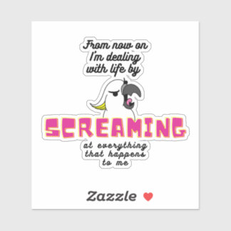 Adesivo Gritando Cockatat com Texto