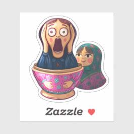 Adesivo Gritando com o bastão de boneca russa