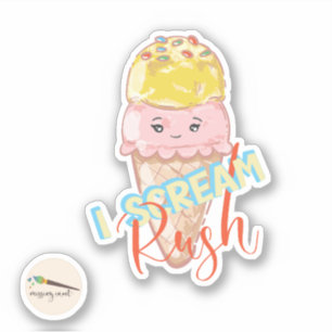 Adesivo Gritar Rush Kawaii Sorvete Sticker