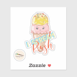 Adesivo Gritar Rush Kawaii Sorvete Sticker