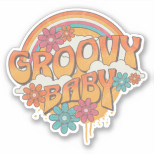 Adesivo Groovy Baby Retro style design