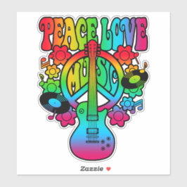 Adesivo Groovy Peace Love Music