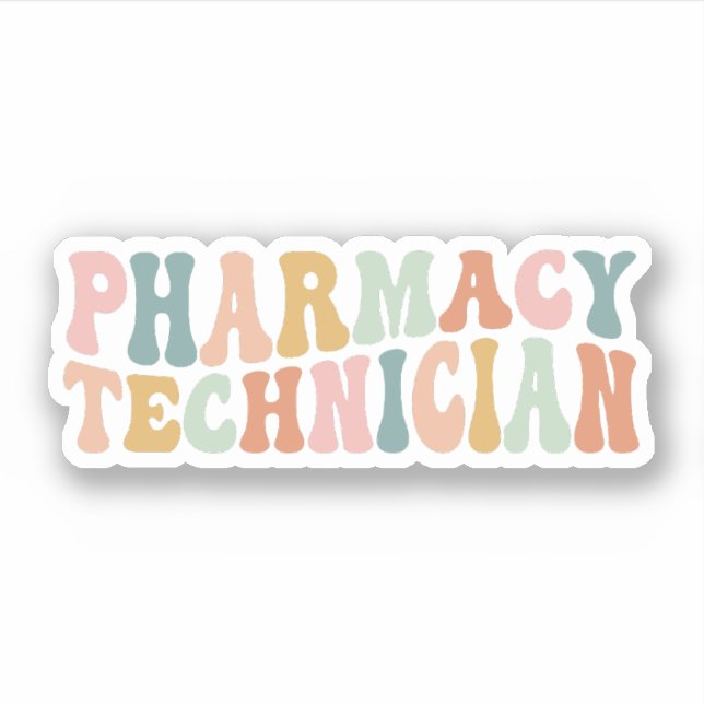 Adesivo Groovy Pharmacy Technician, Pharmacy Tech Gift (Frente)