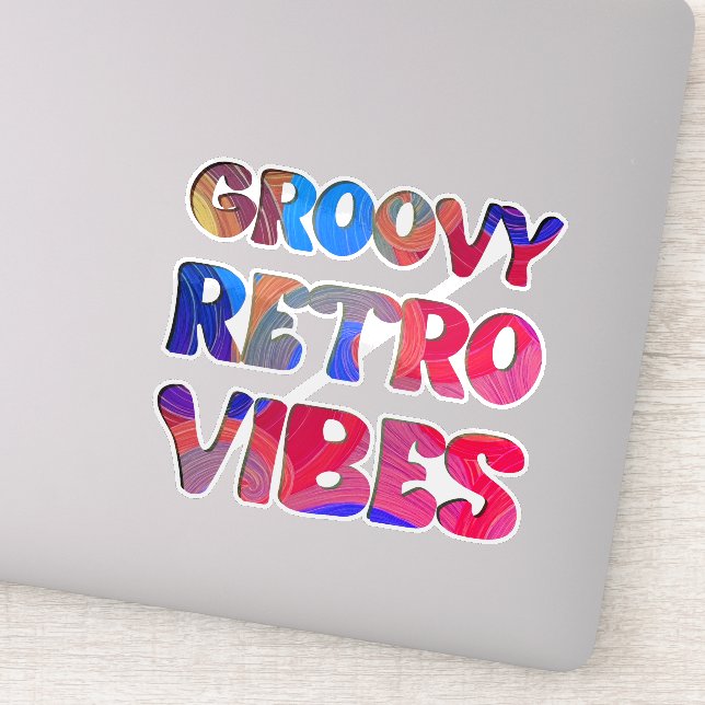 Adesivo Groovy Retro Vibes Coloridos Hippie Chic Legal (Detalhe)