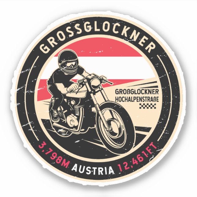 Adesivo Grossglockner | Áustria | Motociclos (Frente)