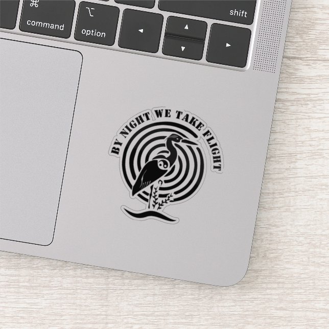 Adesivo Grua preta em forma de palito de água (Detalhe)