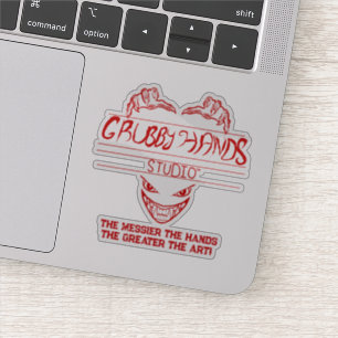 Adesivo Grubby Hands Studio Logo + Motto Vinyl Sticker