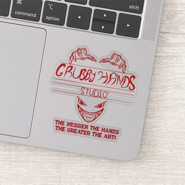 Adesivo Grubby Hands Studio Logo + Motto Vinyl Sticker (Detalhe)